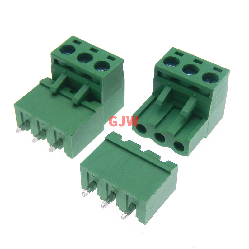 10Pcs Pitch 5.08mm Screw Plug-in PCB Terminal Block 2EDGK 2EDGVC 2P 3P 4P Straight Pin Male/Female Pluggable Connector: Dark Grey