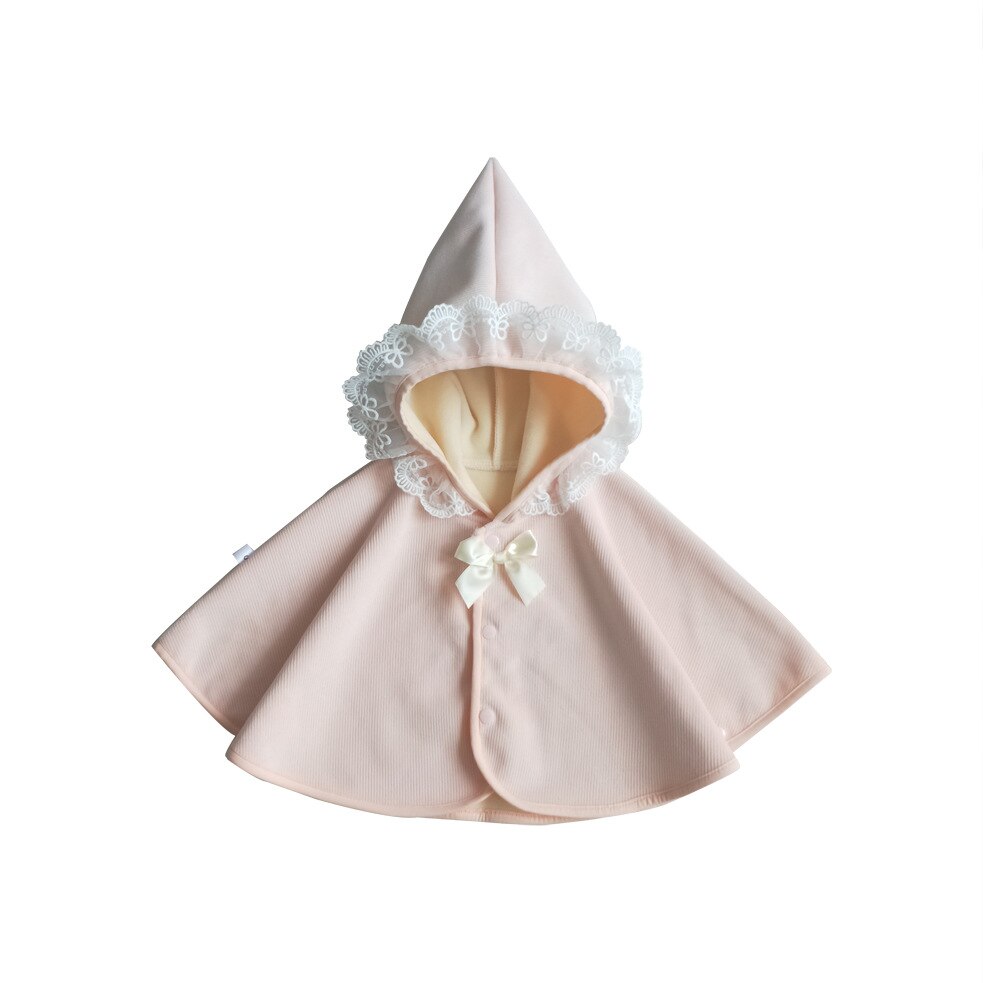 Abiti invernali per ragazze 2022 new lace cape 0-5 anni fleece warm ispessito fashion Cotton hooded cape for kids: 18m