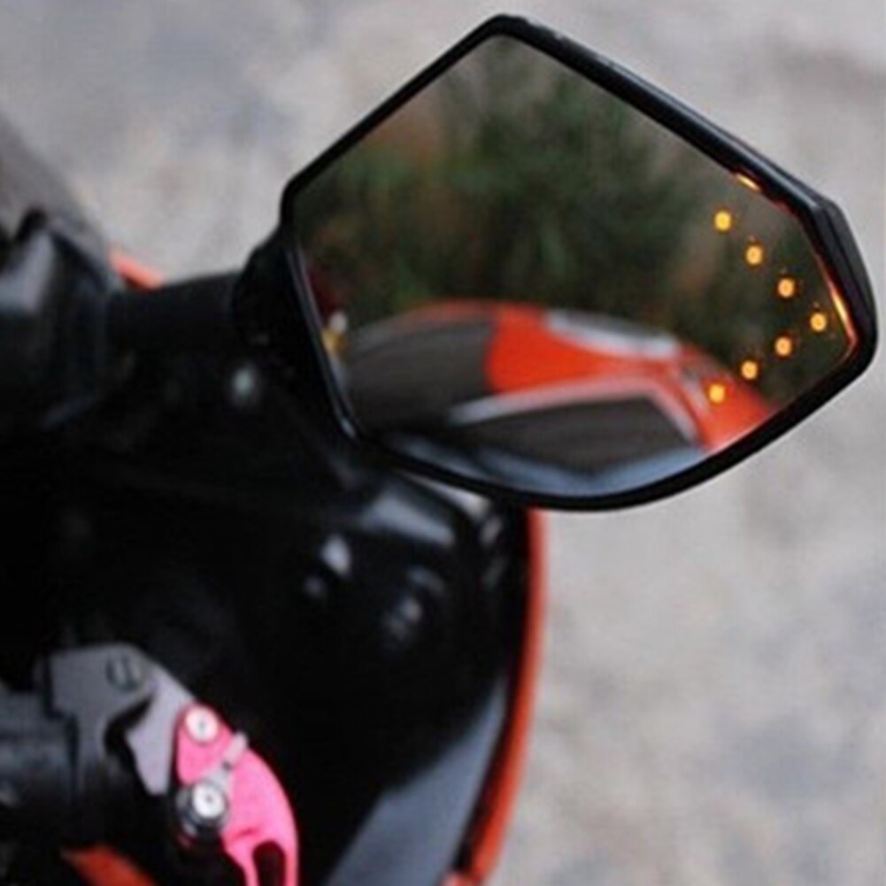 50% Sales! 2Pcs Motorcycle Handlebar Mount Achteruitkijkspiegel Met Led Knipperlichten
