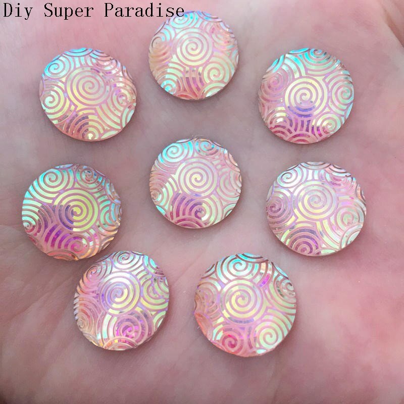DIY 20pcs 16mm AB Resin Round FlatBack Scrapbook Accessories Wedding Scrapbook Craft K43