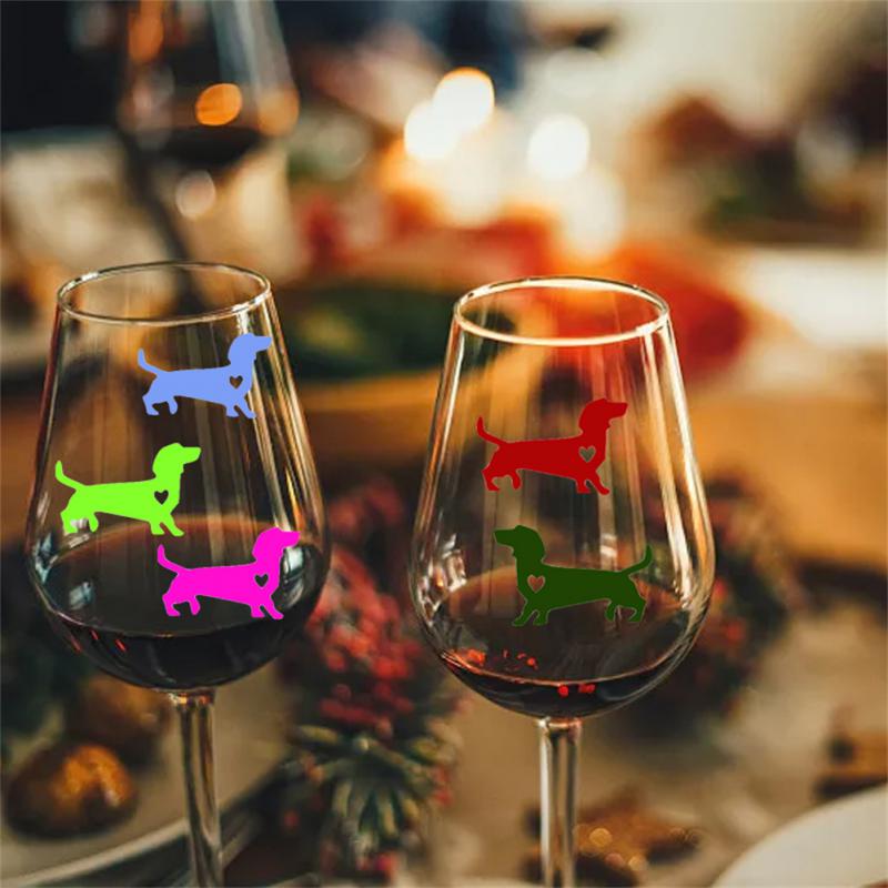 6 Stks/set Wijn Glasbedels Wine Glass Markers Party Cocktails Drinkbeker Teken Zuignap Identifier Party Accessoires