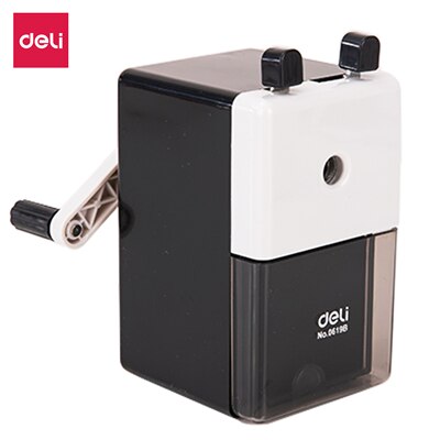 DELI Rotary Pencil Sharpener Large Capacity Durable Pencil Cutter Sharpener Knife Smooth Sharpening Office School Supplies: black