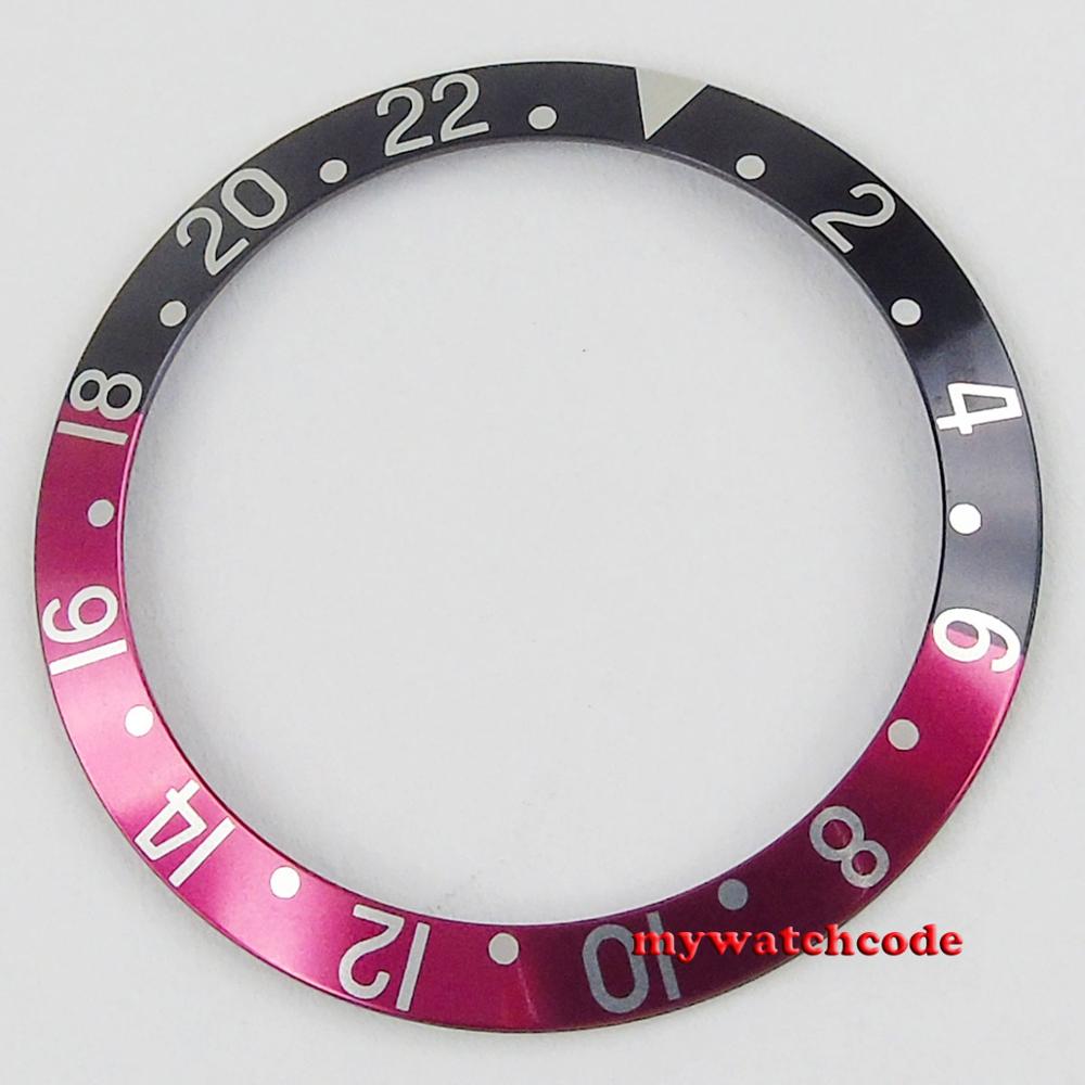 38mm Black Aluminum Alloy Bezel Insert For 40mm Mens Watch Wristwatch Parts: No4