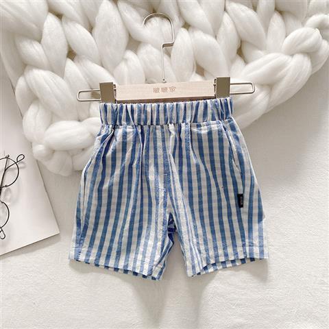 Zomer Jongens Puur Katoen Dunne Plaid Shorts Kinderen Baby Koreaanse Stijl Vijf-Point Broek P4303: 1 / 6T