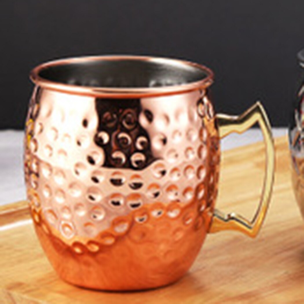 Tasse Becher Bier Glas 530ML Kupfer Überzogene Trinken Handgemachte Gehämmert