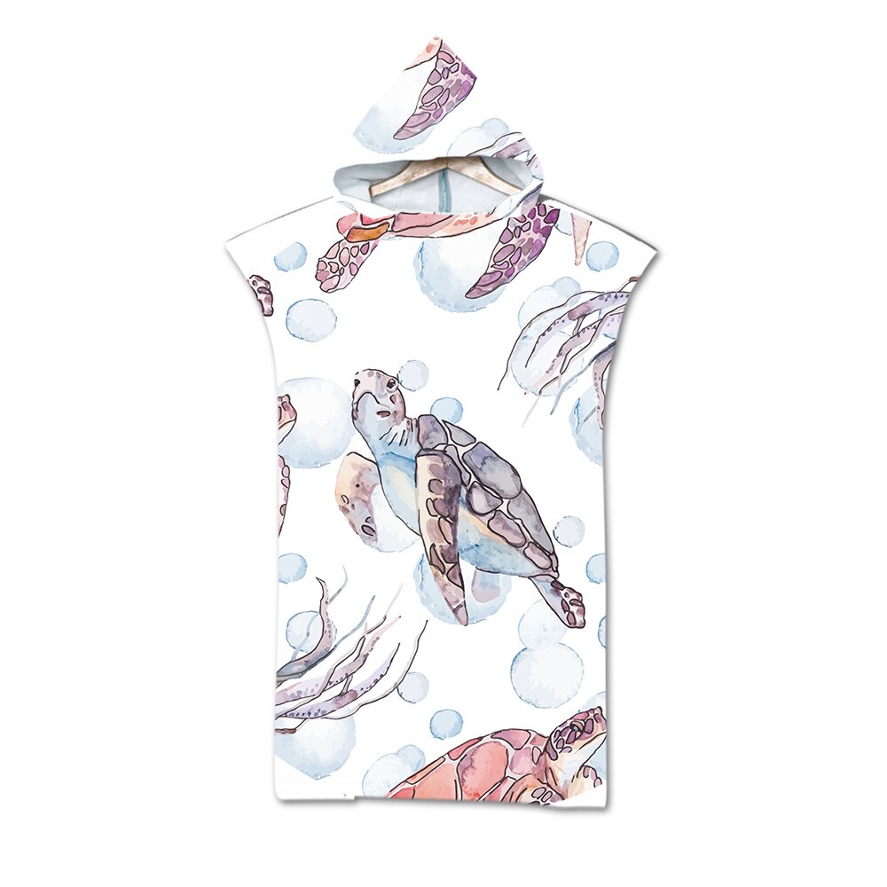 Blauwe Oceaan Dieren Walvis Schildpad Zacht Strandlaken Voor Kid Kinderen Sneldrogende Badhanddoeken Zwemmen Mantel: 8