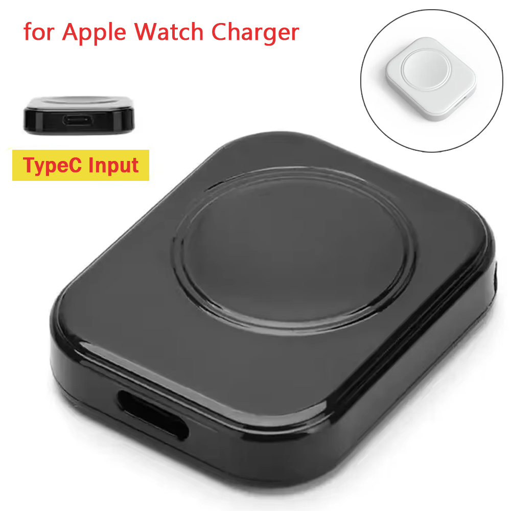 Hurtig magnetisk trådløs oplader til apple watch-serien, iwatch 10 9 8 7 6 5 se ultra dock-adapter med type c, bærbar opladning