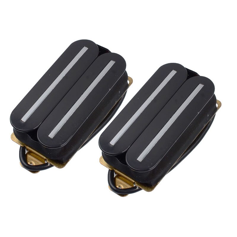 1 Set Electric Guitar Humbucker Dual Coill Dual Rail Guitar Bridge Pickup with 57mm Steel Pole Black White Ivory Green Red: Black 1 set