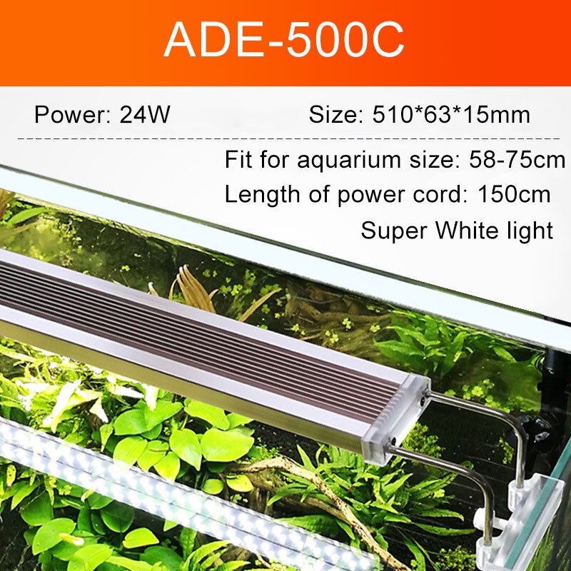SUNSUN ADE-Lámpara de iluminación LED para acuario, dispositivo ultrafino para cultivo de plantas acuáticas, 5-24W, 220V: ADE-500C / AU Plug Adapter