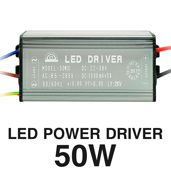 LED Driver 10W 20W 30W 50W 70W Convert AC85-265V To DC22-38V No Flicker LED Driver DIY For Flood Light Spotlight IP67 Waterproof: 50W