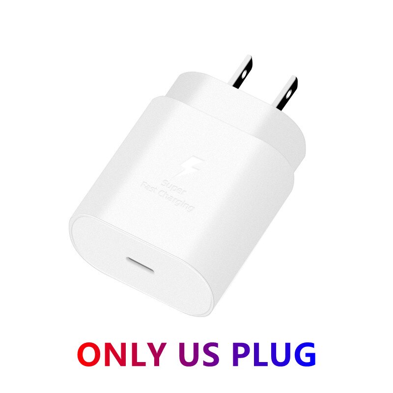 For Samsung Galaxy S22 S21 20 Plus Ultra Note 20 10 A90 82 80 72 71 70 60 52 51 50 PD Surper Fast Charger carregador fast charg: US Plug White