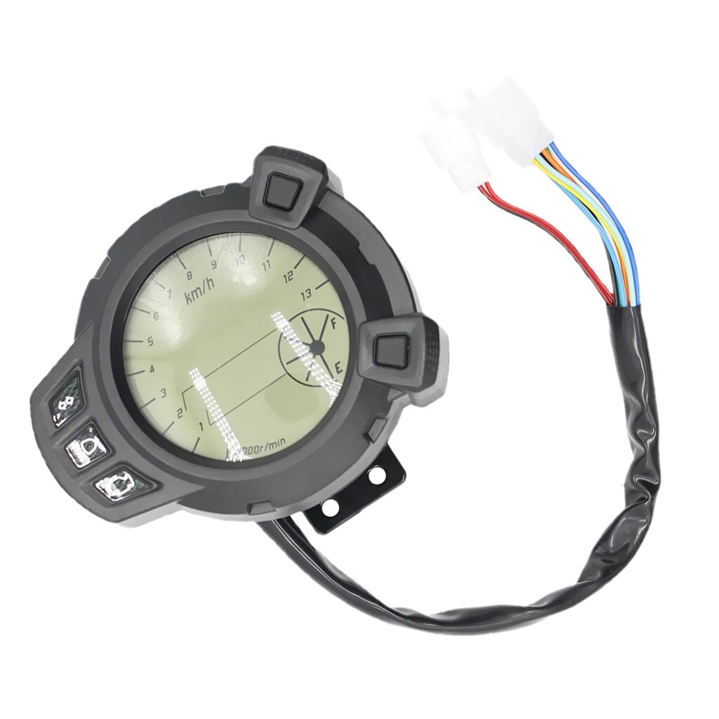 12V Multi-colored LCD Digital Speedometer Tachometer Odometer For Yamaha