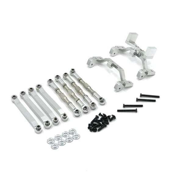 Voor Mn D90 D91 D96 MN90 MN99S 1/12 Rc Car Upgrade Onderdelen Metalen Trekstang Link Met Tie Rod Mount seat Accessoires: Silver