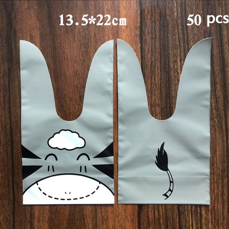 Konijn Oor Voor Sweets Bunny Verjaardag Party Goodie Bags Verpakking Bonbonniere Bag Verpakking Candy Cookie Pasen Decoratie: 50PC zebra