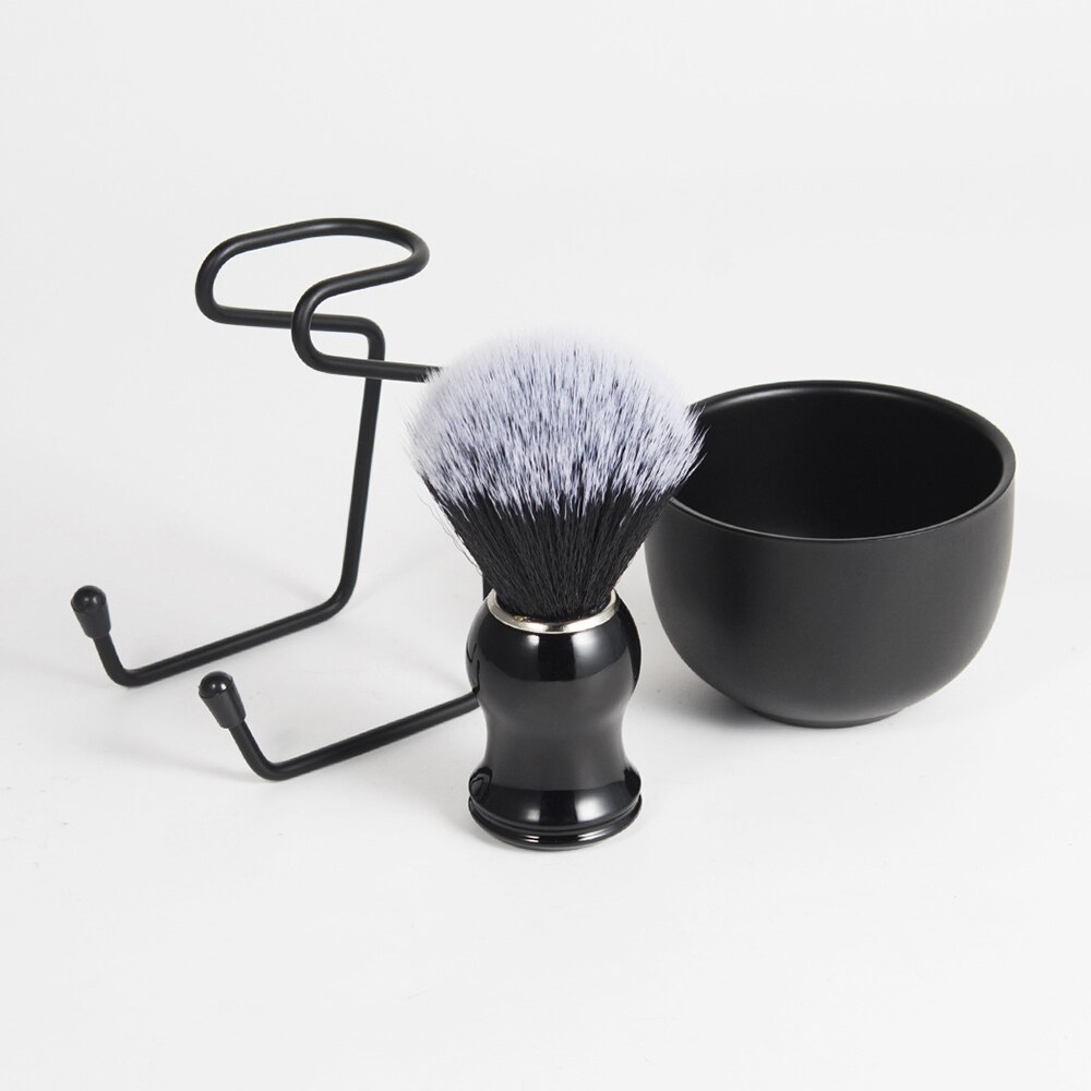 Juego de brochas de afeitar para hombre, cuenco para Espuma Facial de aleación, soporte para afeitado de barba, limpiador de bigote, taza de afeitar, accesorios de estilismo: rack bowl brush