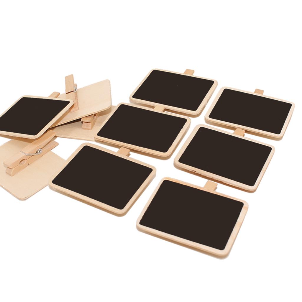 30x Hout Houten Message Board Kleine Muur Opknoping Clip Memo Note Blackboard Met Pinnen Voor Home Bruiloft Winkel