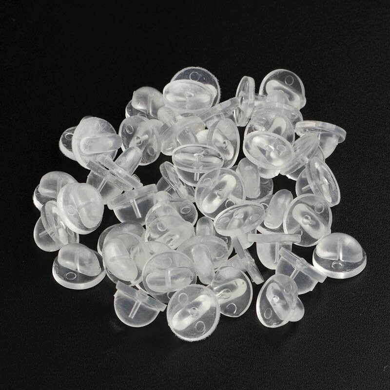 50pcs Rubber Pin Backs Brooch Bukle Button Clasp Clutch Care Cap Nail Tie Back Stoppers Squeeze Badge Holder Jewelry Accessories