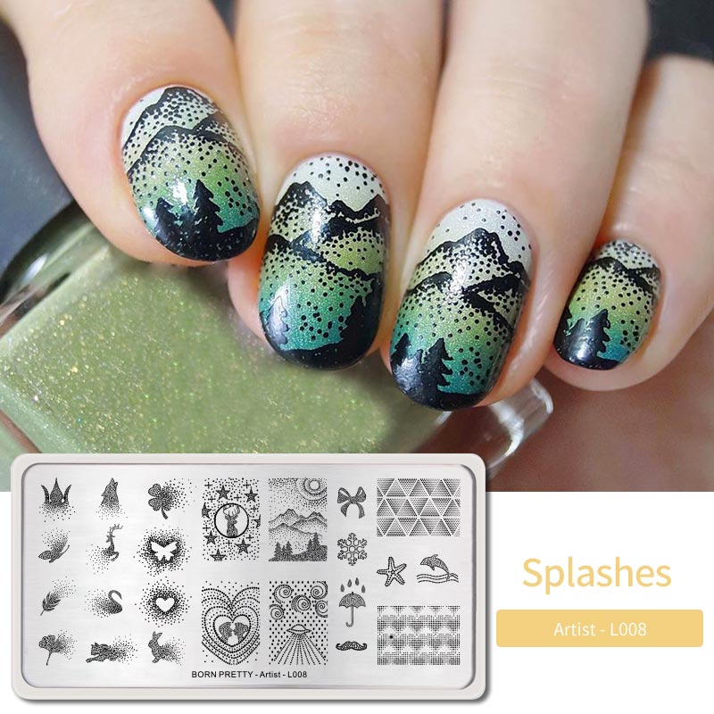 Né joli Nail Art estampage plaques timbre modèle marbre Texture motif Nail Art bricolage Image plaques outils d'impression: BP-A-L008