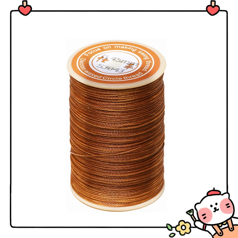 Hilo encerado redondo de 0,45mm, hilo de coser de cuero, hilo de coser a mano para manualidades DIY (blanco), 1 unidad: Deep orange - 043