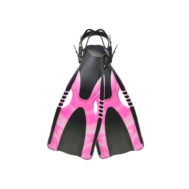 Aletas de buceo para adultos, zapatos de natación ajustables, de silicona, sumergibles, largas, monoaleta: Rosa / S / M