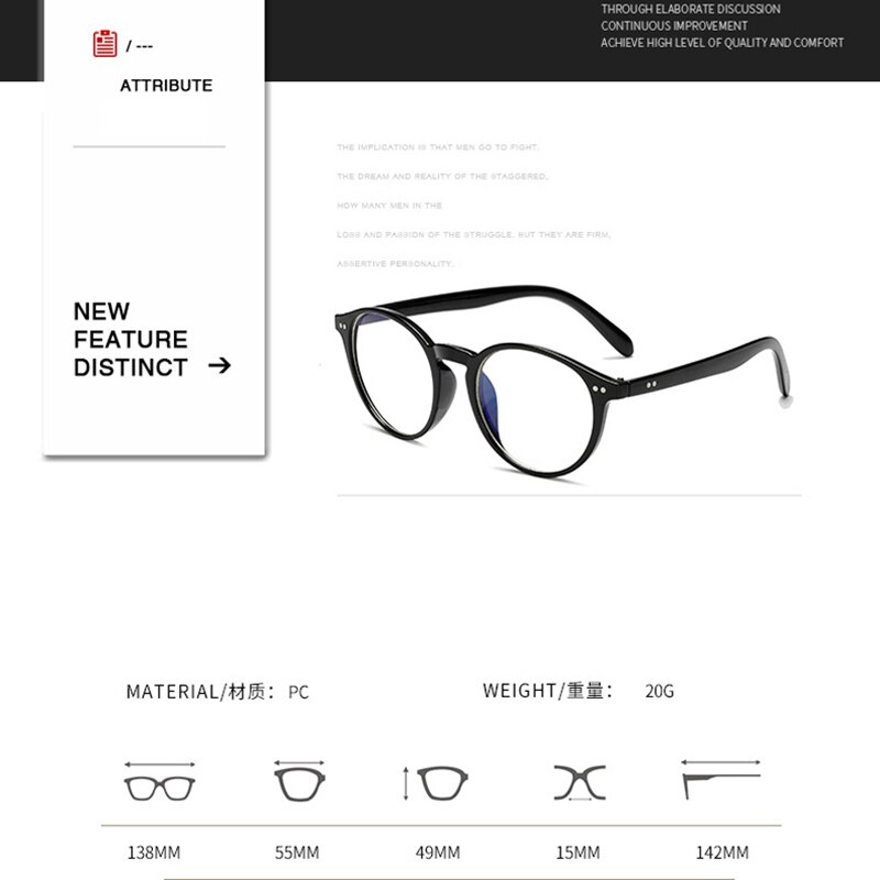 Seemfly anti blått ljus glasögon båge antireflex glasögon båge kvinnor män runda klara glas glasögon dator glasögon glasögon
