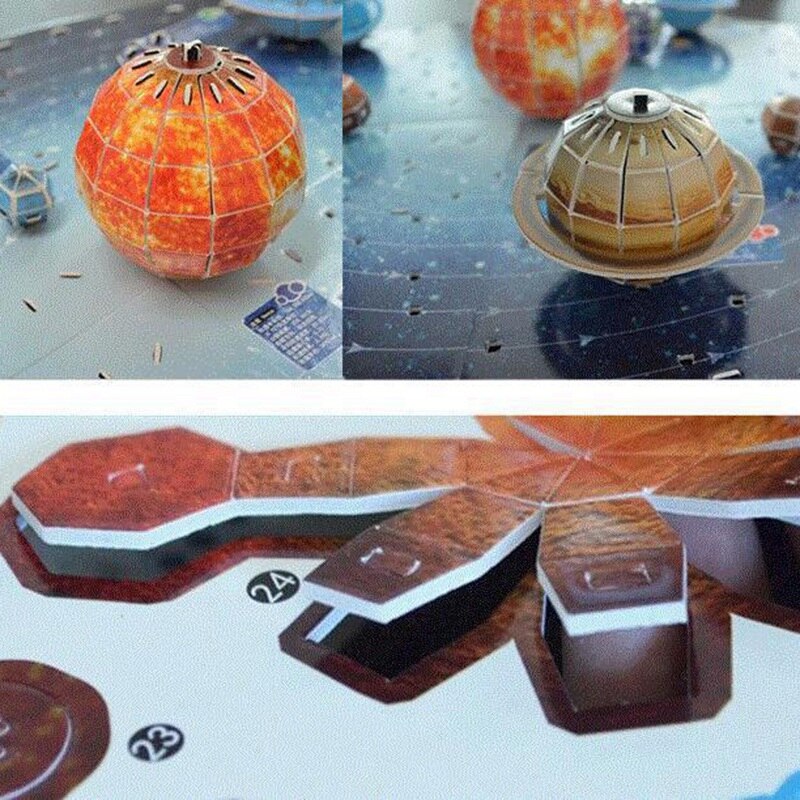 146 pièces 3D système solaire Puzzle ensemble planète jeu de société 3D papier bricolage Puzzle apprentissage et éducation Science jouet âge 6 + d'anniversaire