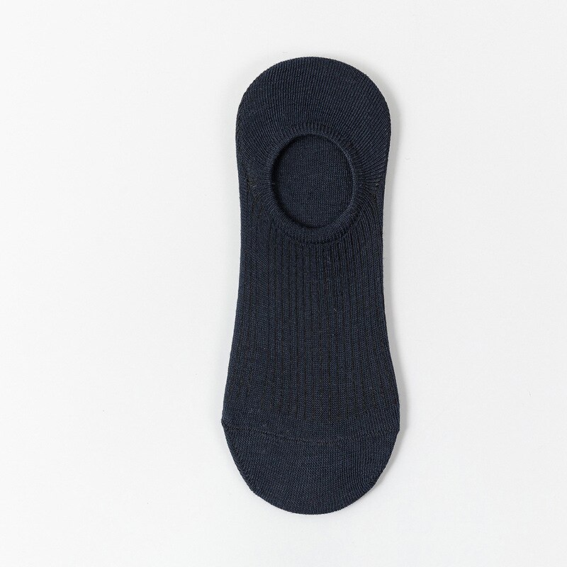 Women's Cotton Invisible Socks Non-Slip Summer Solid Color Breathable Comfortable Short Socks Thin Ankle Boat Socks: Navy Blue