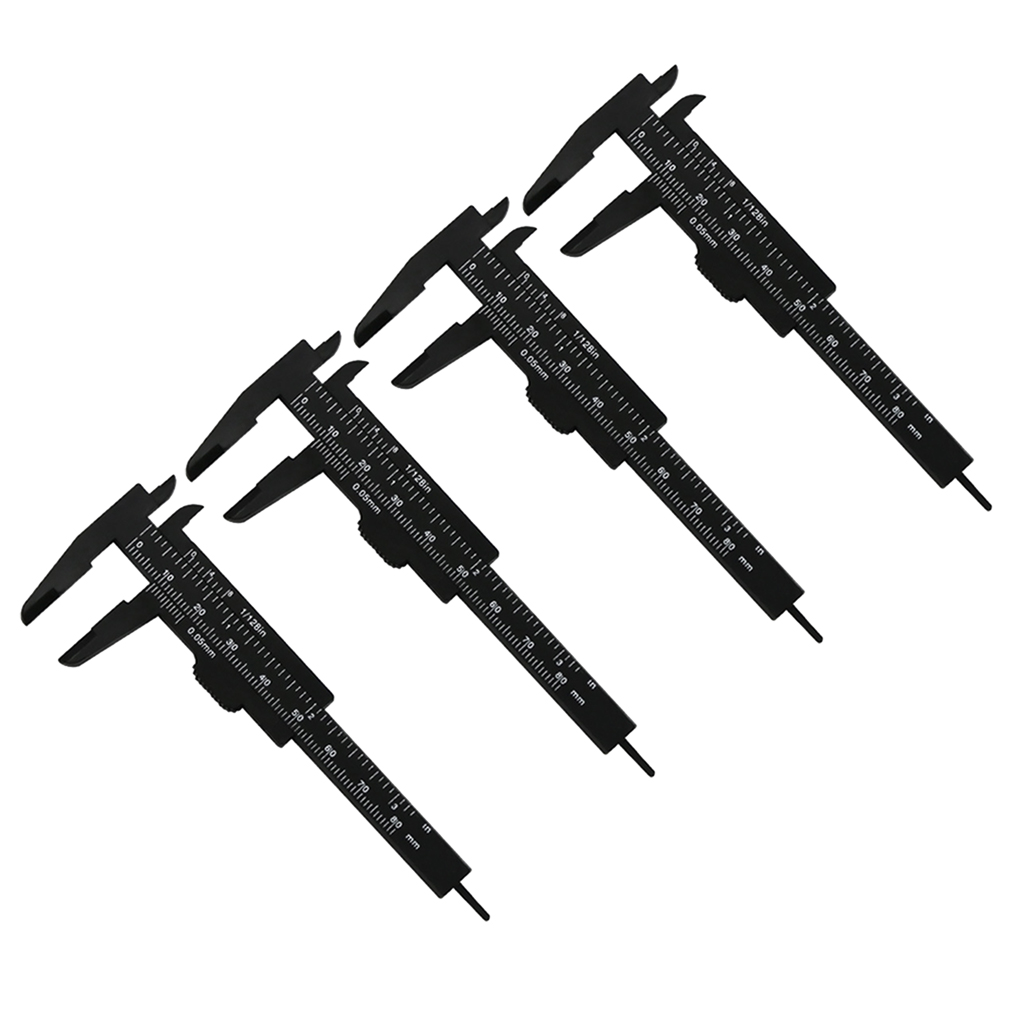 Plastic Caliper Inch/Metric 3 Inch 80mm Mini Caliper Double Scale Ruler Measuring Tool Compatibel w/ Office Student