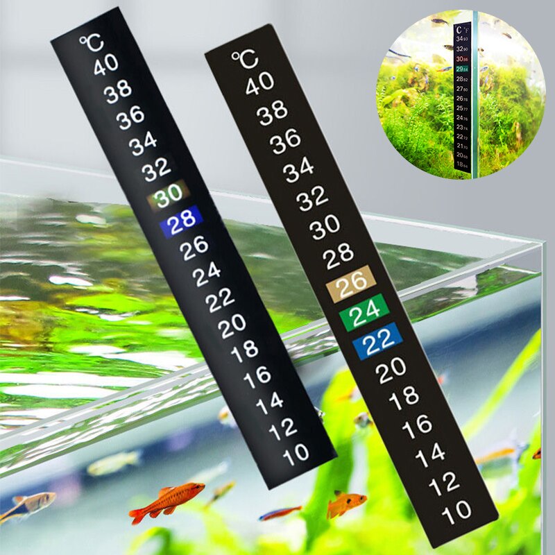 1Pc Aquarium Thermometer Sticker Fish Tank Temperature Meter Temperature Sensor Adhesive Strip Measurement Temperature Tools