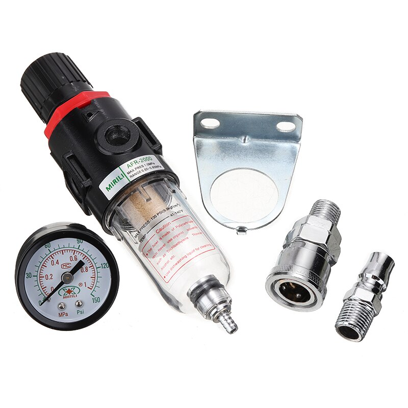 Universal 1pc 0-150 psi lufttrykkregulator kompressor olje vannseparator gauge filter ventil deler tilbehør verktøysett