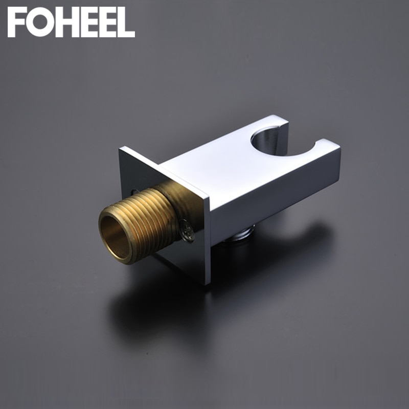 FOHEEL Messing Handdouche Houder Beugel Wandmontage Badkamer Douche Bracket & Slang Connector Water Inlaat Hoekstopkraan