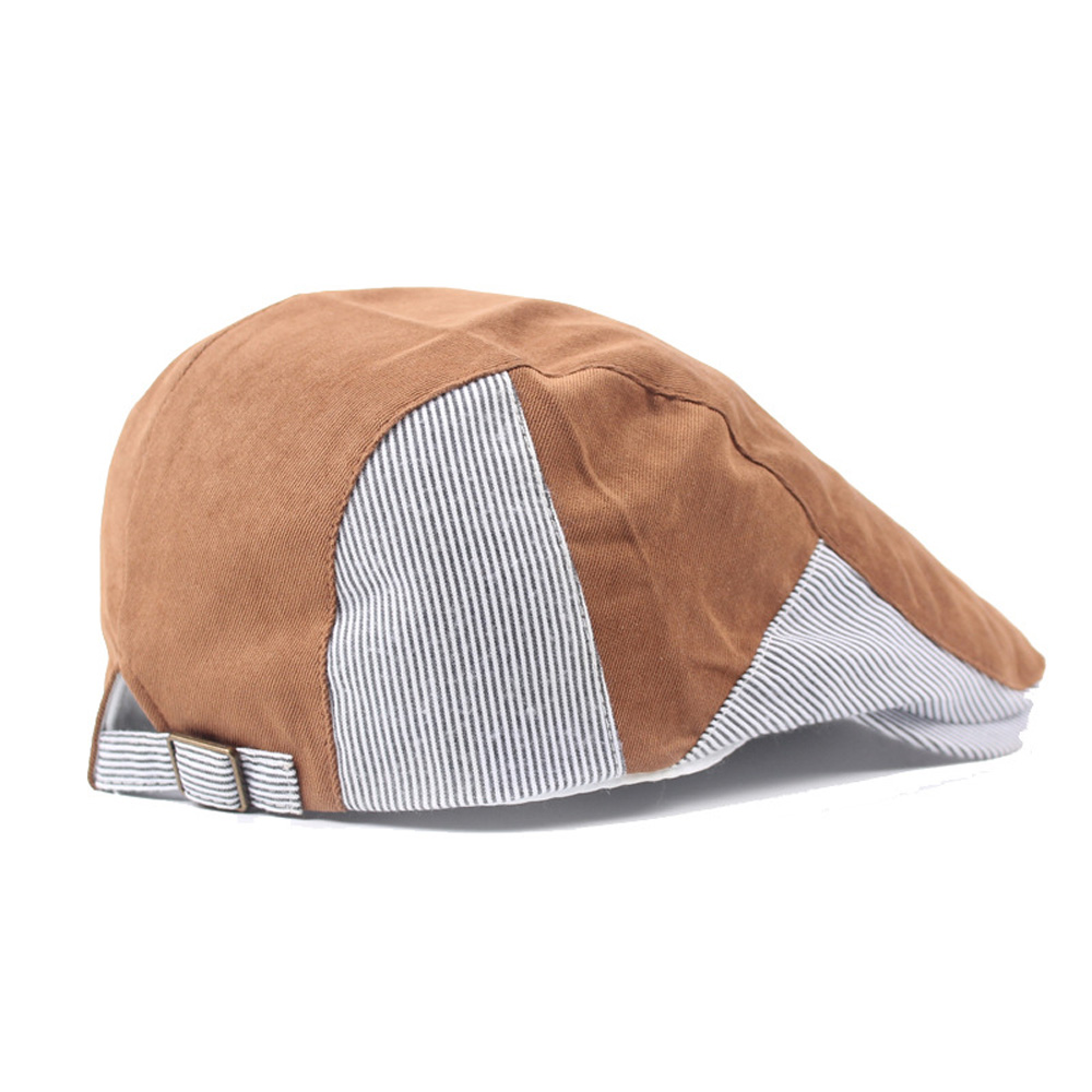 Menns vanlig bomullsstripe topplue golf kjører flat beret avisboy sportscaps cshat 0009