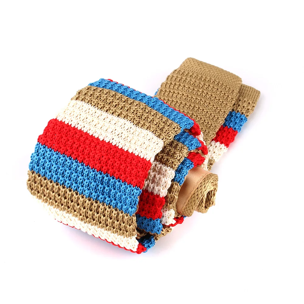 Knit Neck Ties For Men Women Skinny Tie Casual Striped Ties Boy Girls Knitted Necktie Groom Slim Neckties For Wedding