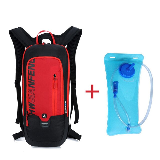 10L Waterproof Bicycle Backpack Men And Women Cycling Hiking Camping Running Backpack MTB Cycling Backpack Hydration Backpack: red  Water bag 2L