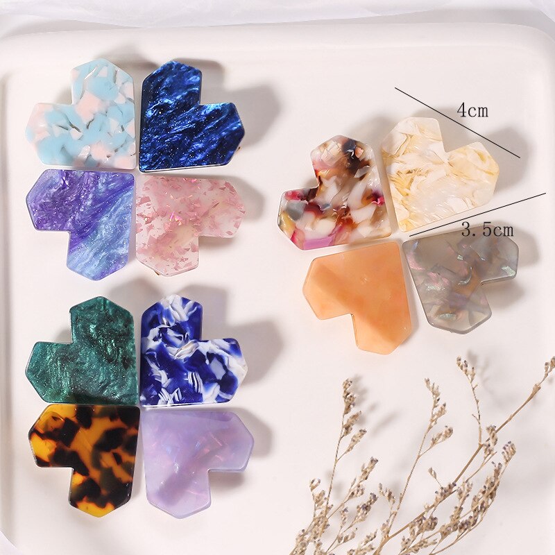 Acrylic Heart Shape Hair Clips for Women Girls Hairpins Shiny lovely Shell Hairgrip Hair Accessories