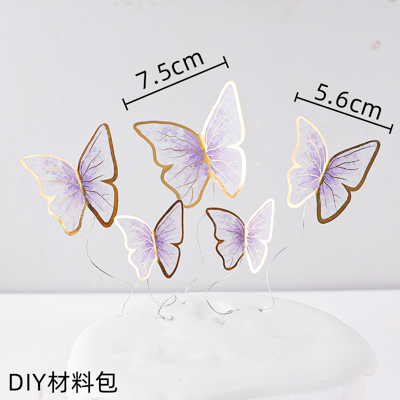 Mariposas decorativas de feliz cumpleaños para decoración de tarta de , adornos para tarta de boda de niña princesa, decoración de mariposa de postre 3d: Gris oscuro