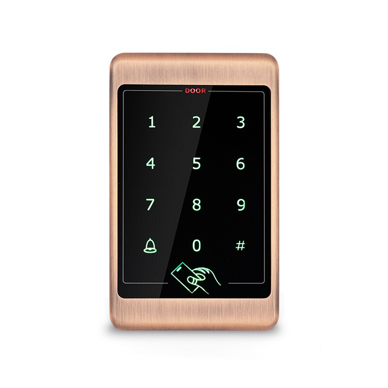 Waterproof metal Access Control System Outdoor RFID Keypad WG26 Access Controller Reader for Home office: Bronze