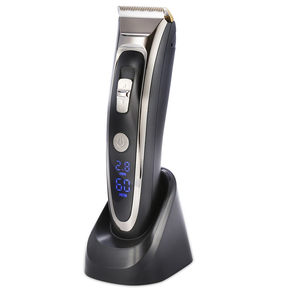 Electric Hair Clipper Adult Kid Ceramic Hair Clipper Degital Dispay Mute Electric Cutting Trimmer