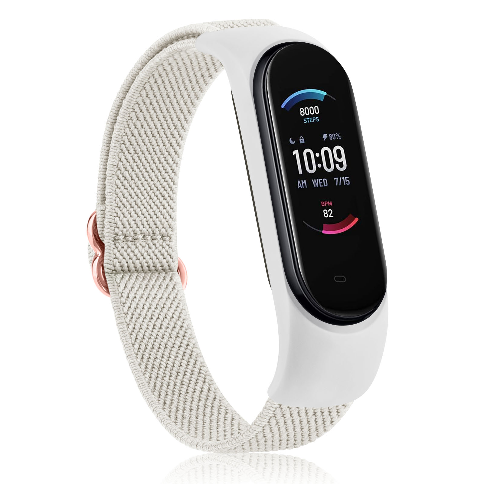 Elastyczny pasek nylonowy do paska Amazfit Band 5 wymiana paska sportowa opaska na nadgarstek pasek do zegarka kompatybilny z bransoletką Amazfit Band 5: Czarny szary