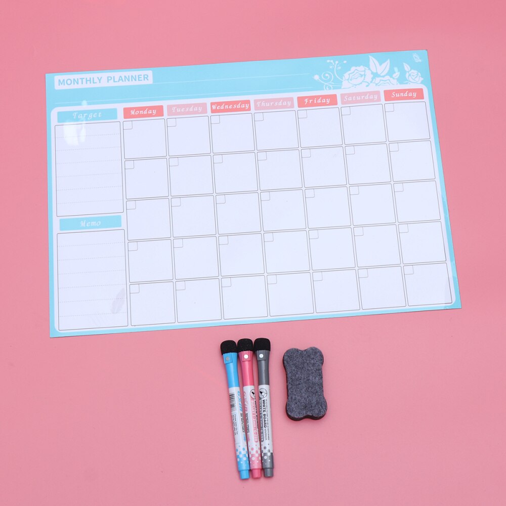 1 Set 40X30Cm Maandelijkse Plan Magnetische Whiteboard Creatieve Pet Flexibele Magneet Board Notities Herinneringen Memo Voor Thuis kantoor Refr