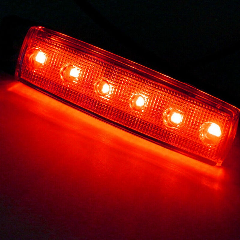 Luces externas para coche, indicador lateral para camión y remolque, luces LED rojas de 12V, 6 SMD, 10 Uds.