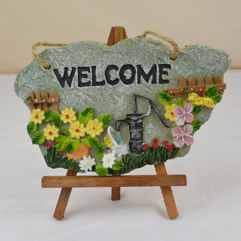 Hars Muur Teken Met Opknoping String Decoratieve Welkom Opknoping Teken Voor Veranda Home Decor XH8Z: B