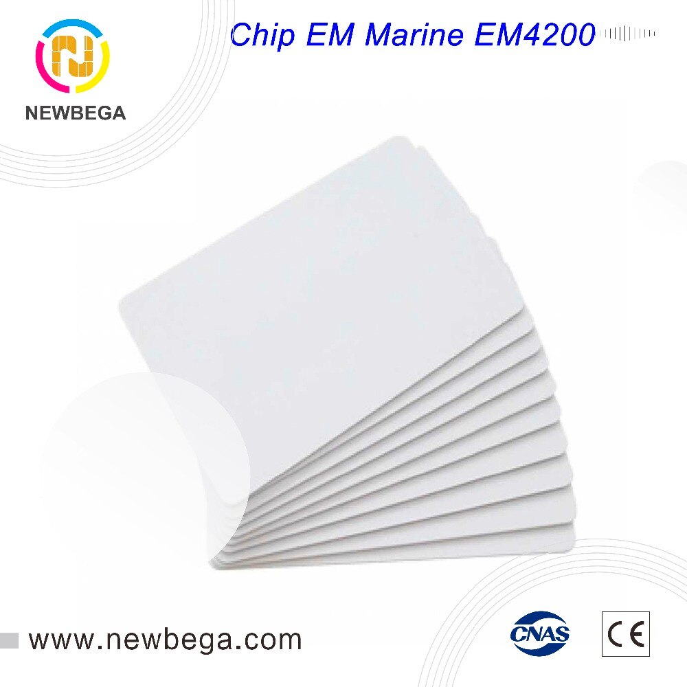 10PCS RFID 125KHz EM Marine EM4200 plain white thin card proximity card