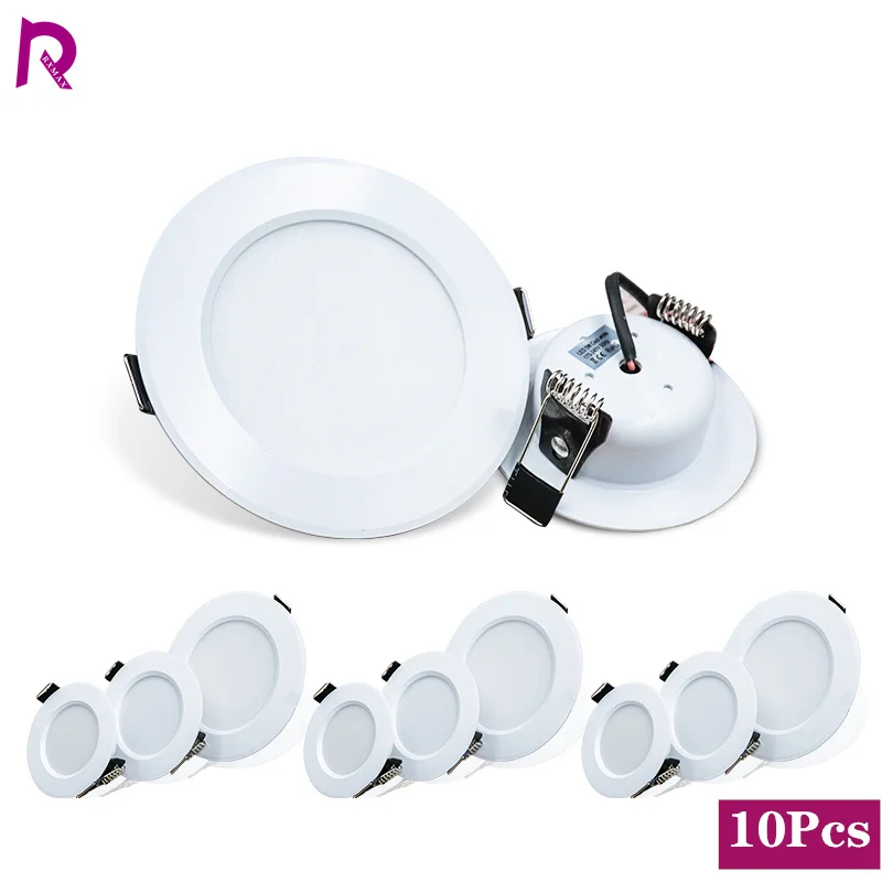 10 teile/los LED Downlight 3W 5W 7W 9W 12W 15W Decke Lampe Runde LED Blub 220V Einbau drinnen LED Decke Licht für Wohnzimmer