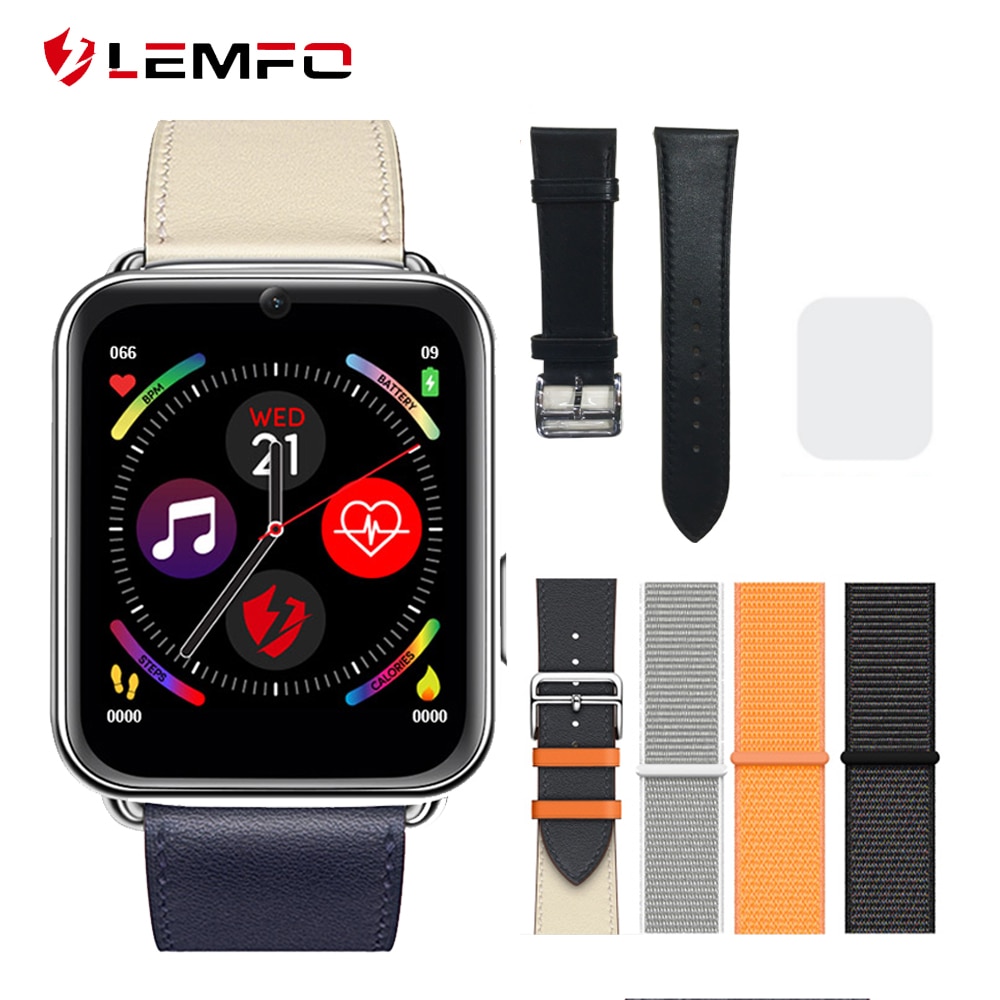 LEMFO LEM10 Smart Watch Accessories Charging Cable Screen Protector Leather Strap Replacement for LEM10