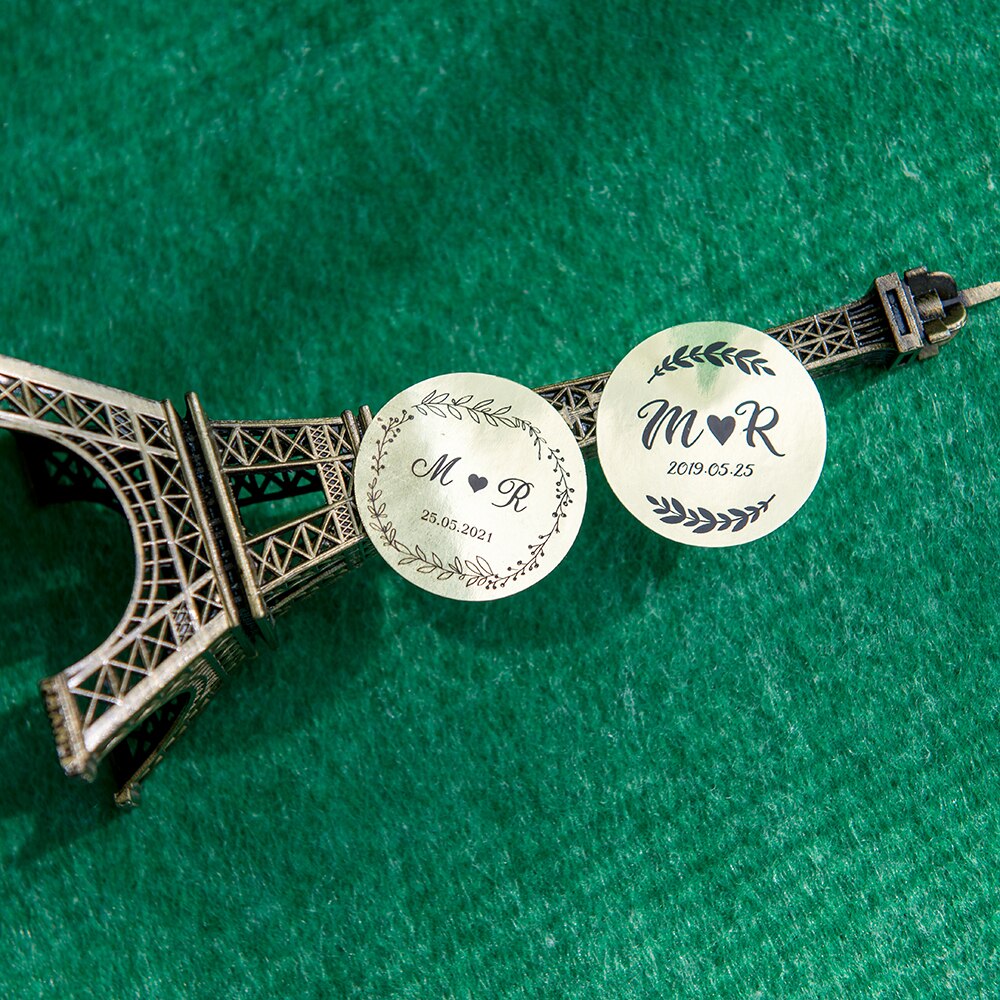 JZ2-40x40mm rectangular stickers, wedding stickers, reflective gold paper black letters, high-end gold stickers, stickers