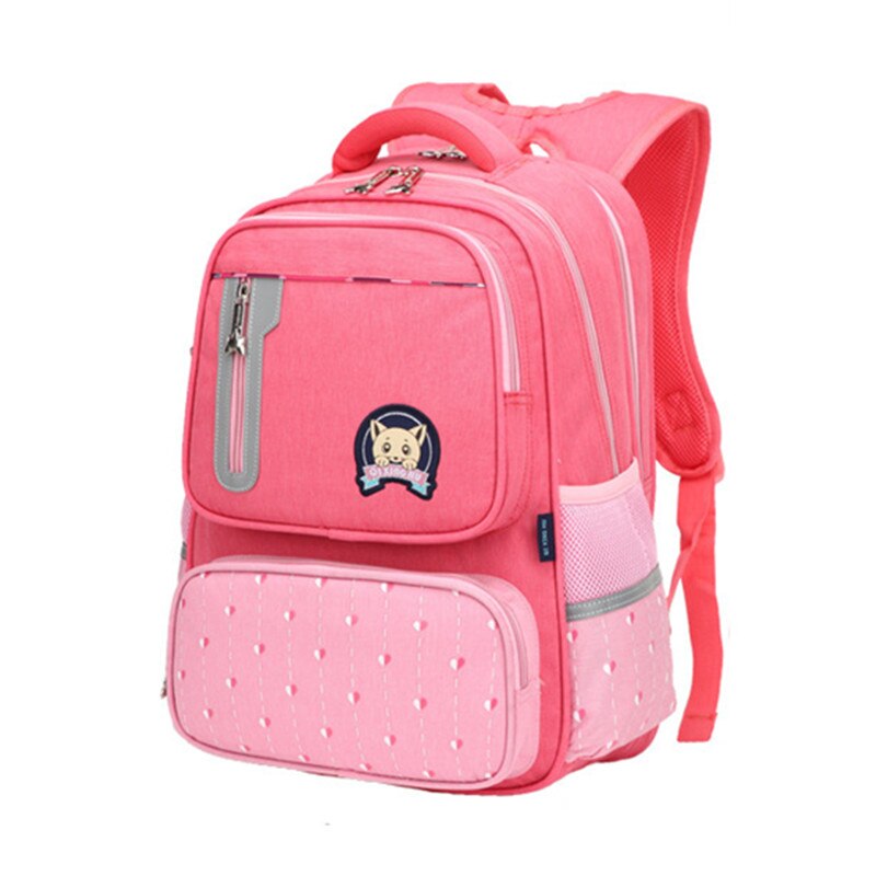 OKKID grundschule taschen für mädchen nette rosa Rucksack freundlicher schule Rucksack buch tasche freundlicher Rucksack reflektierende streifen: Rosa