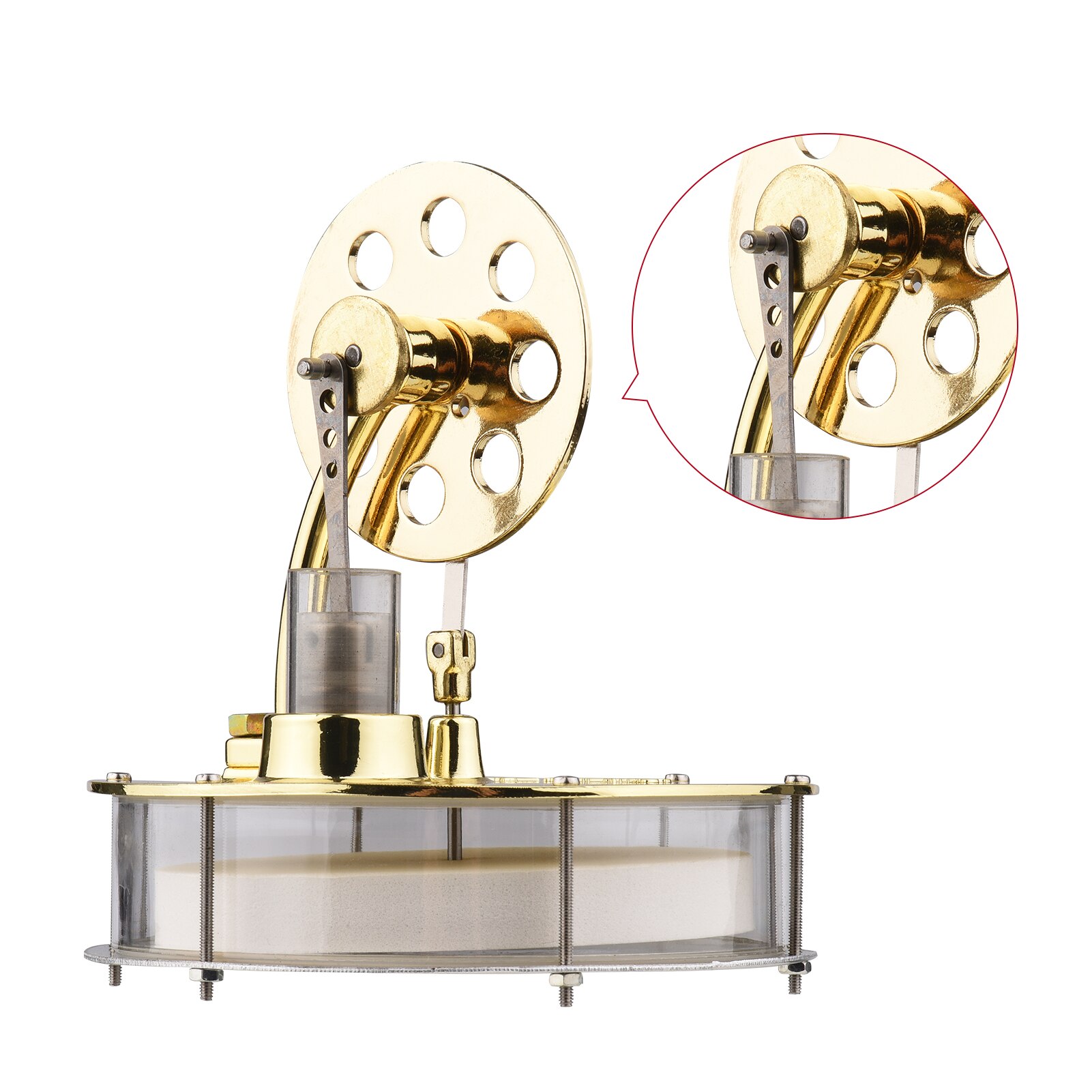 Low Temperature Stirling Engine Assembled Electricity Generator Heat Experiment Physical Generator Model with Flywheel