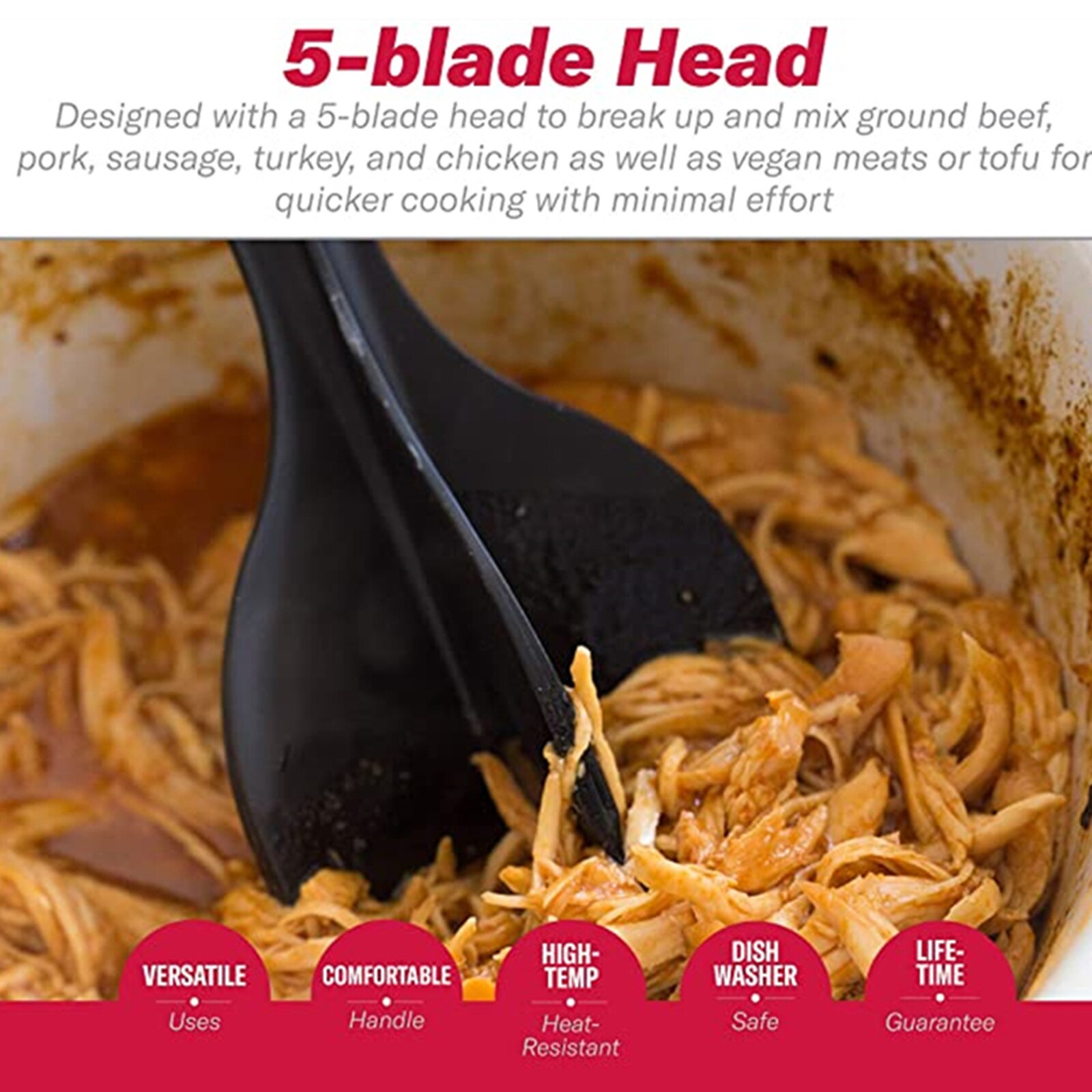 Meat Chopper Portable Multifunctional Meat Masher Household Cutterhead for Beef Pork Chicken