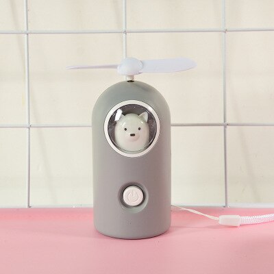 night light Unicorn fan mini fan Mini Summer electric fan cartoon cute girl Mini Fan portable USB charging fan: Bear cub 001